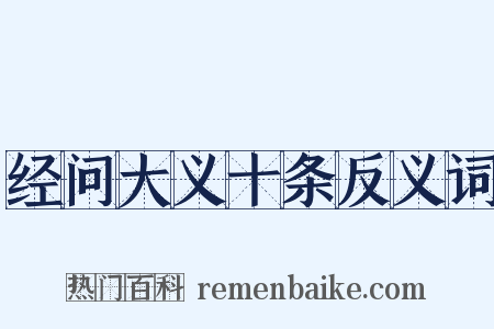 经问大义十条反义词是什么意思的图片